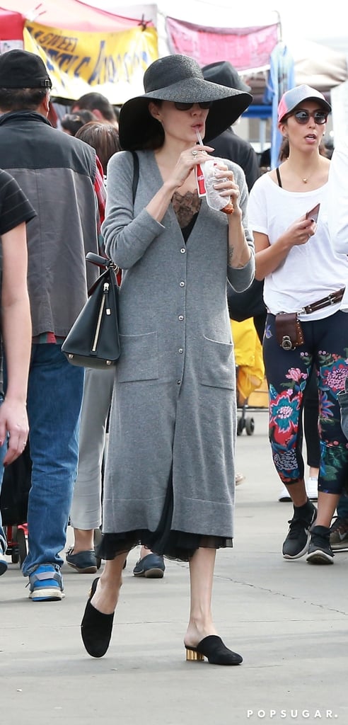 Angelina Jolie's Black Salvatore Ferragamo Mules