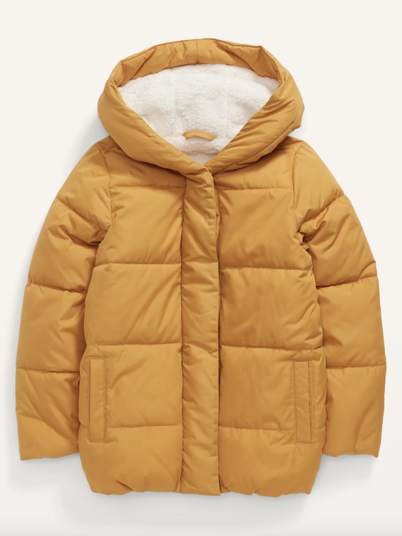 Old Navy Girls Sherpa Hooded Puffer Jacket