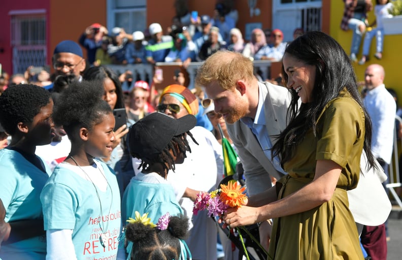 Meghan Markle Wearing a Green Maxi Dress