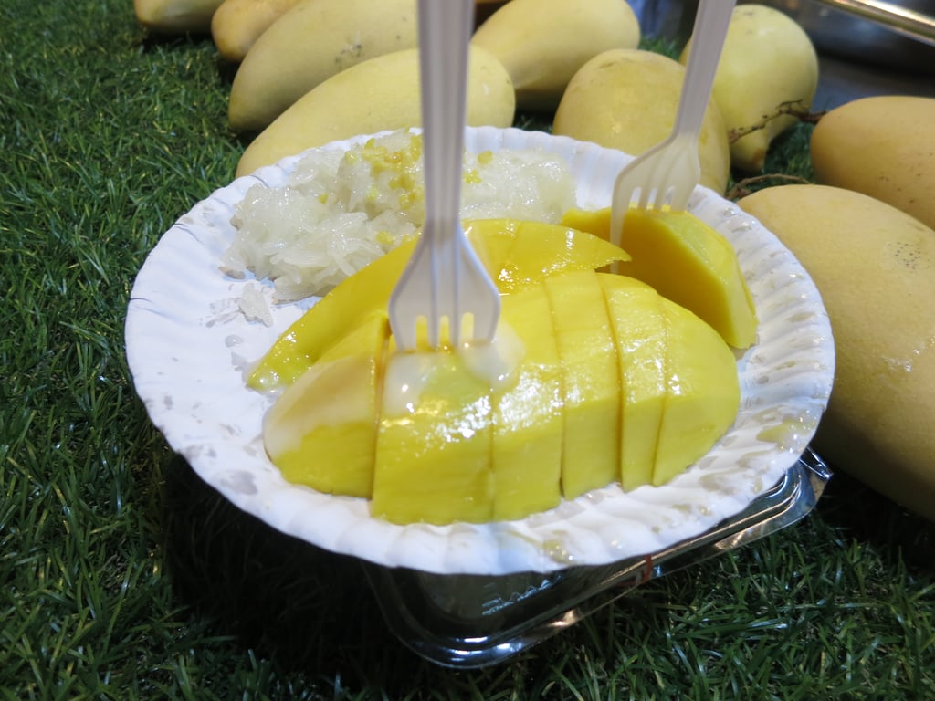 Do not leave Thailand without trying the traditional dessert, mango sticky rice! It's basically exactly as it sounds and topped with coconut milk sauce.