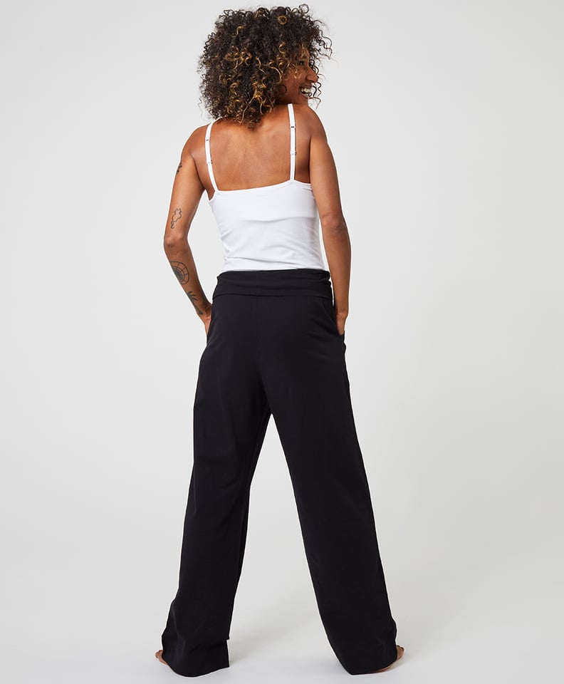 Pact Maternity Lounge Pants Medium Organic Cotton Wide Leg Black Wide  Waistband