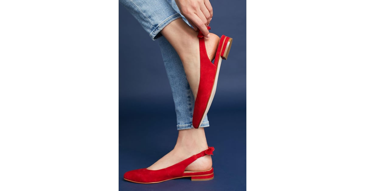 slingback flats with bow