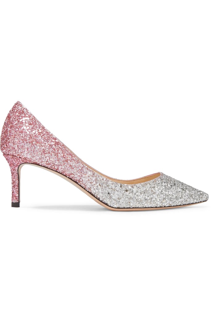 Jimmy Choo Romy 60 Glittered Leather Pumps