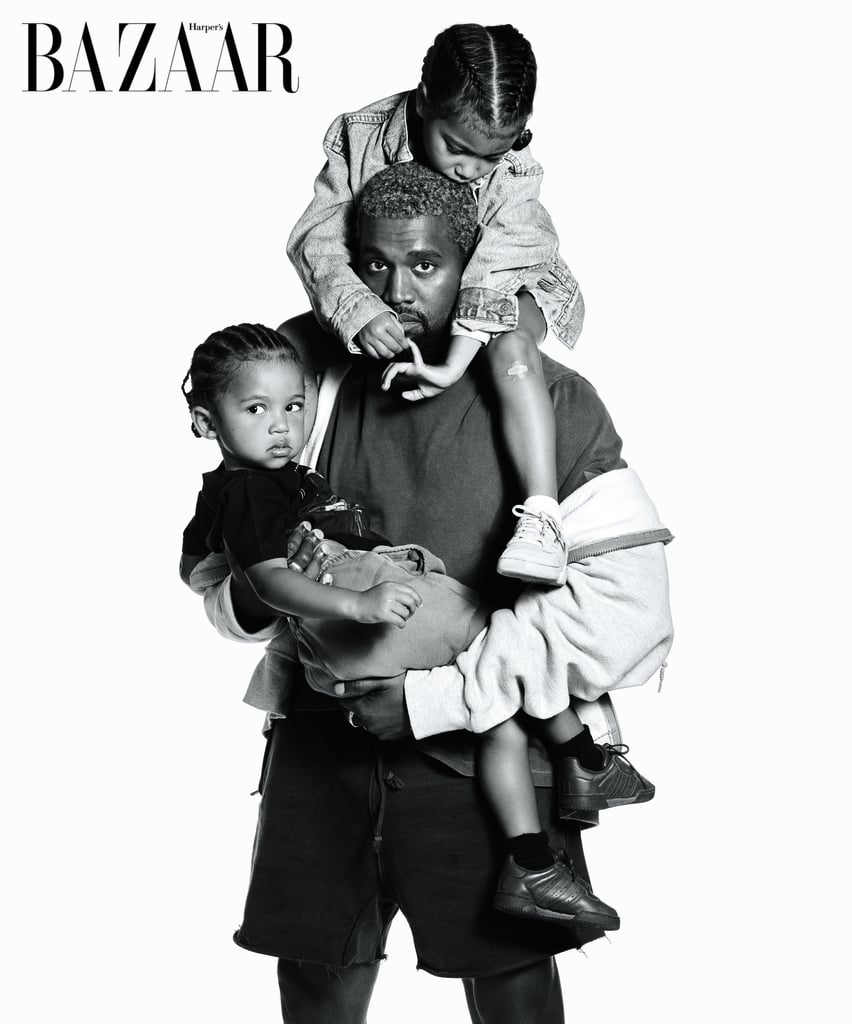 Kanye West With His Daughter North and Son Saint | Musicians With Their ...