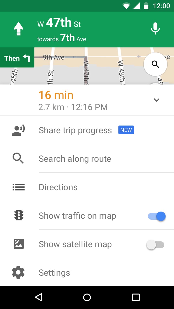 Share your trip in navigation mode as well.