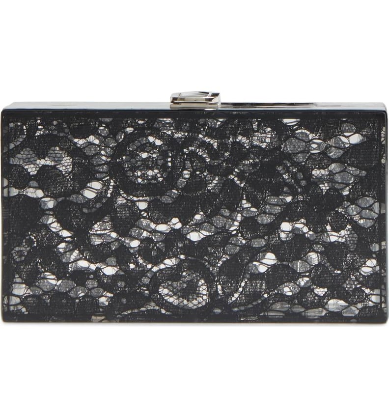 Nordstrom Transparent Lace Box Clutch