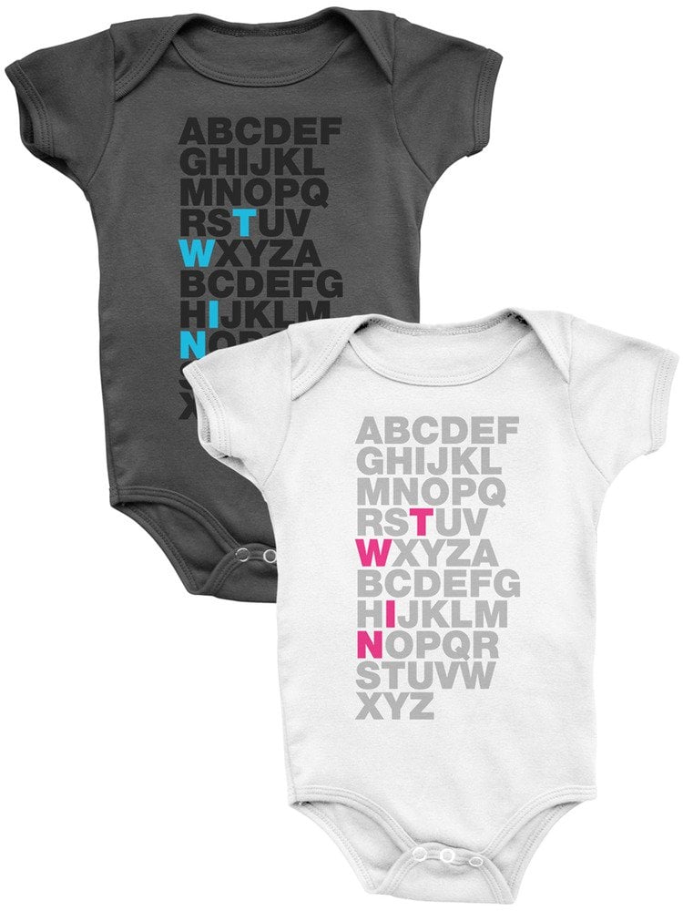 Twin ABC's Onesies