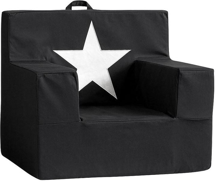 Pottery Barn Kids Black with Star Icon Square Chair