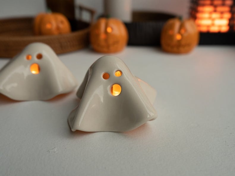 Handmade Ceramic Ghost Tea Light Holder
