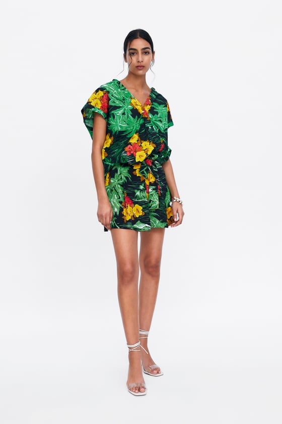 Zara Multicolored Floral Print Shirt