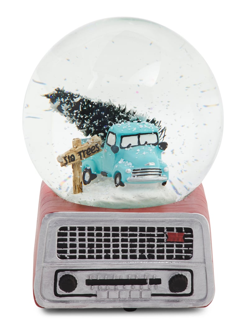 Truck on Red Radio Base Musical Snow Globe