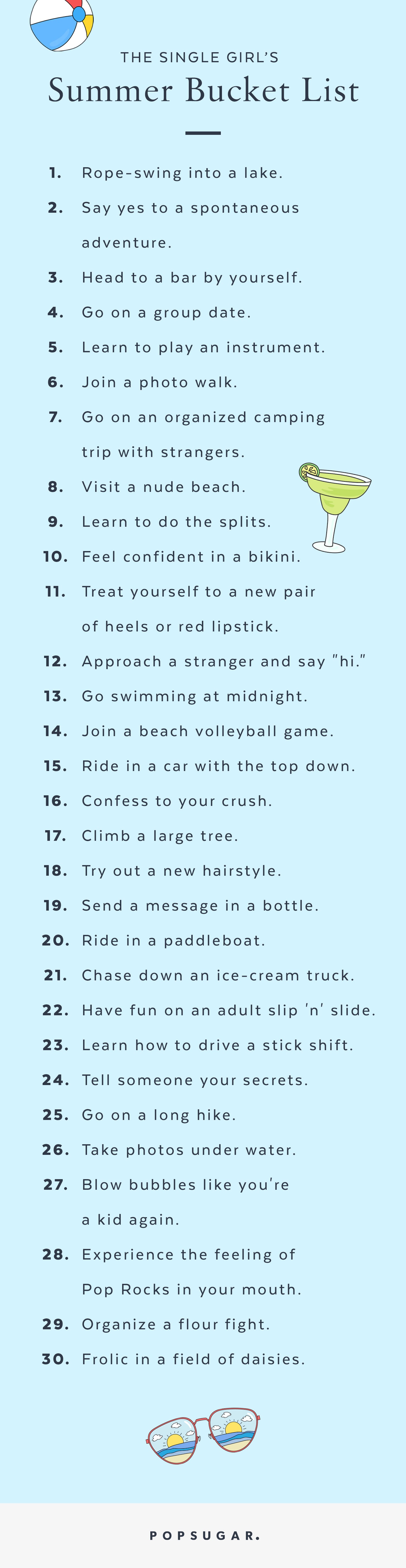 Summer Bucket List For Single Women Popsugar Love Sex