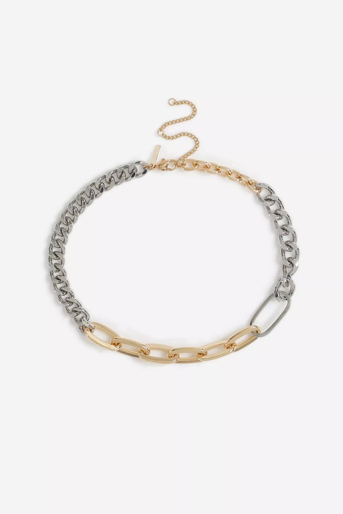 Topshop Mixed Metal Oval Link Chain Necklace