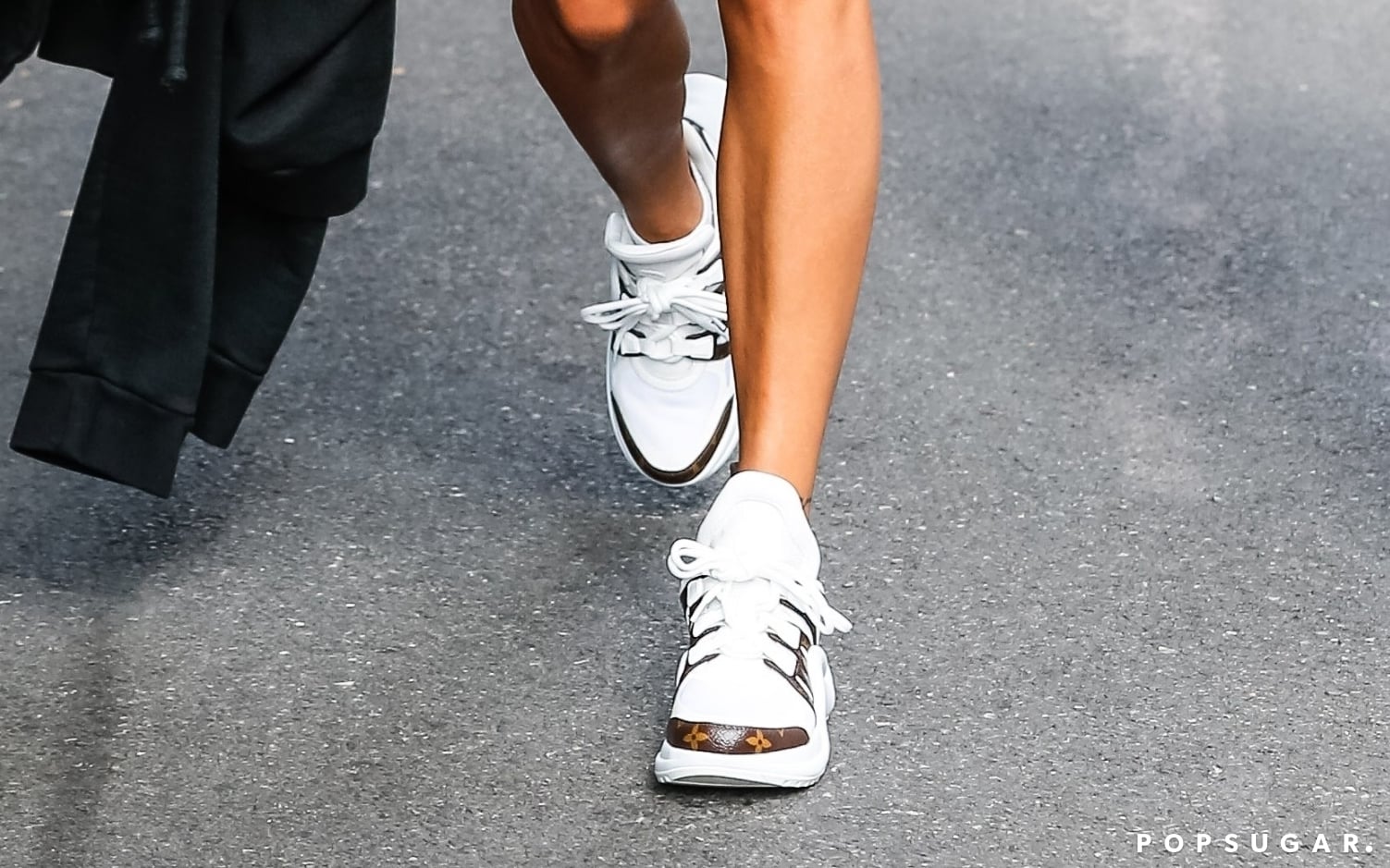 Hailey Baldwin Rocks Louis Vuitton Archlight Sneakers & No Pants