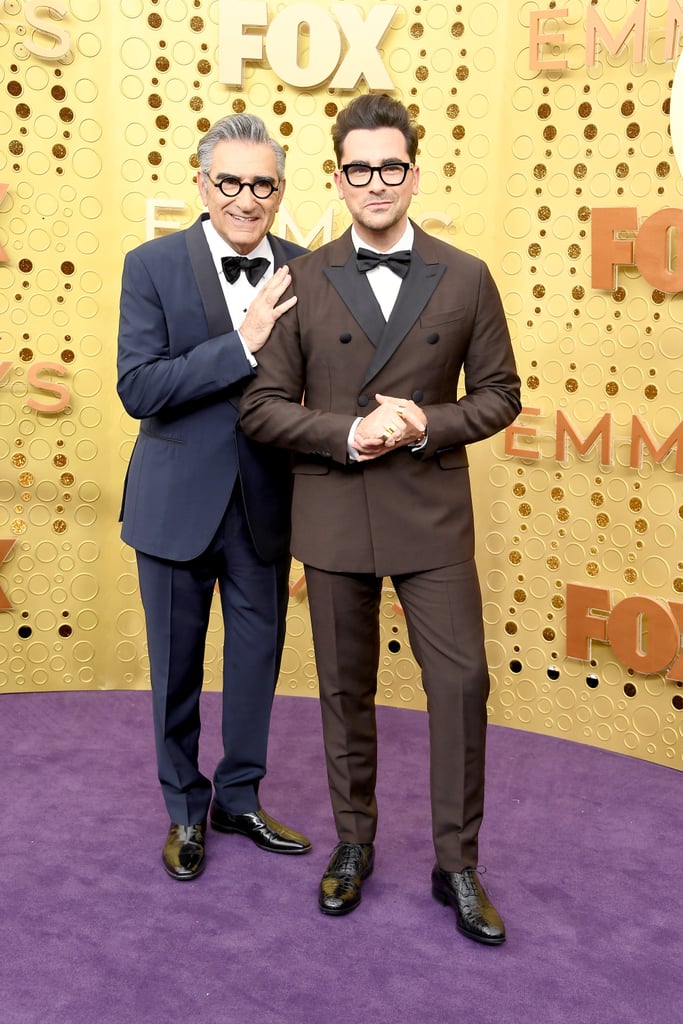 Eugene Levy and Dan Levy at the 2019 Emmys