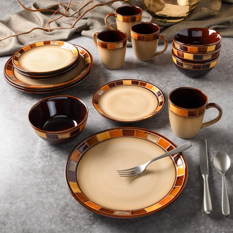 A Stoneware Dinnerware Set With Tile-Detailing
