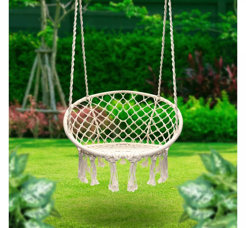 Sorbus Hanging Rope Chair Off White