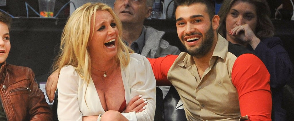 Britney Spears Gets Adorably Flustered While Getting Caught on the Kiss Cam With Her BF