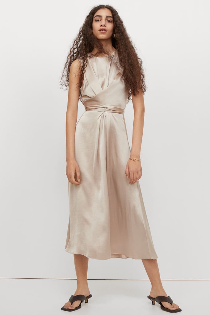 For Meeting the Parents: Draped Satin Dress