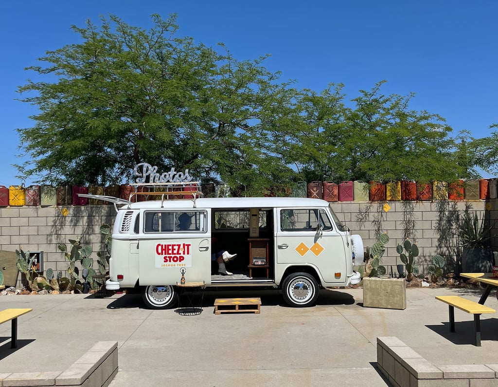 There's also a photo booth tucked away inside a retro van, where you can take pictures and Boomerang videos with a selection of Cheez-It-themed props.
