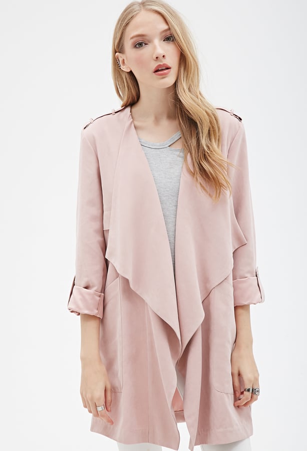 Forever 21 Faux Suede Draped-Front Jacket