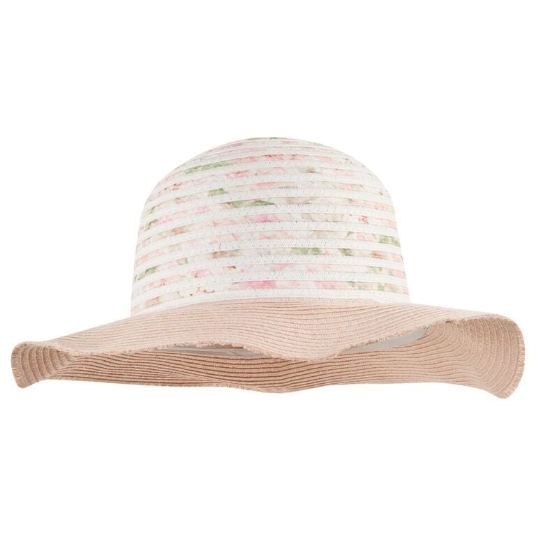 Floral Stripe Straw Hat