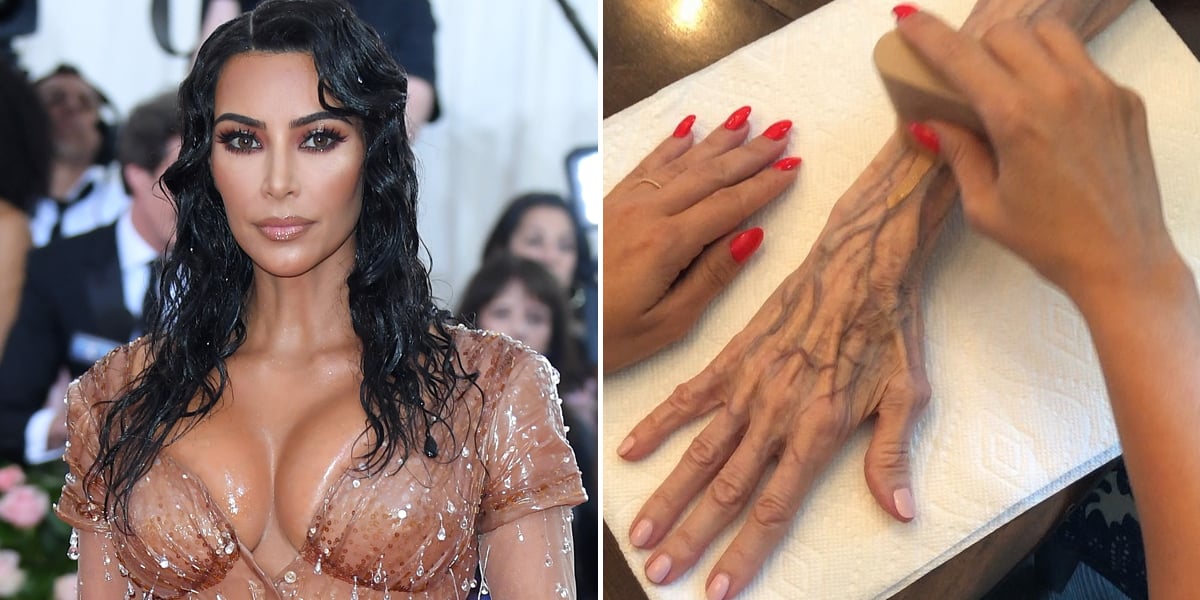 Kim Kardashian Applies KKW Body Makeup to Grandmother's Arms in Video