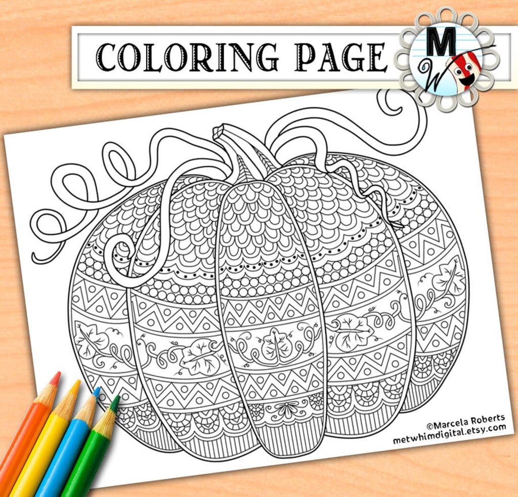 Pumpkin Coloring Page for Adults