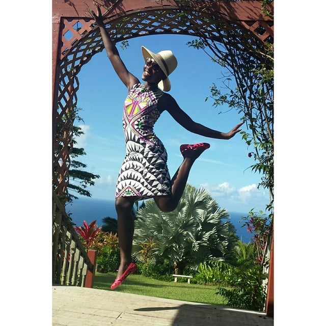Lupita Nyong'o jumped around on vacation.
Source: Instagram user lupitanyongo