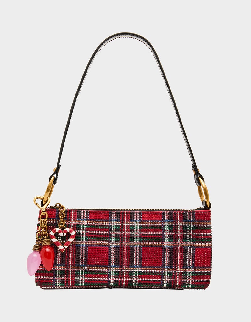Betsy Johnson Tartan Rhinestone Shoulder Plaid Bag