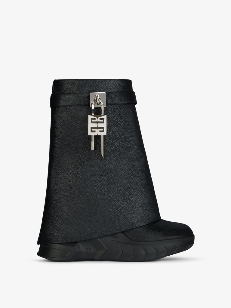 Givenchy Shark Lock Biker Ankle Boots in Grained Leather