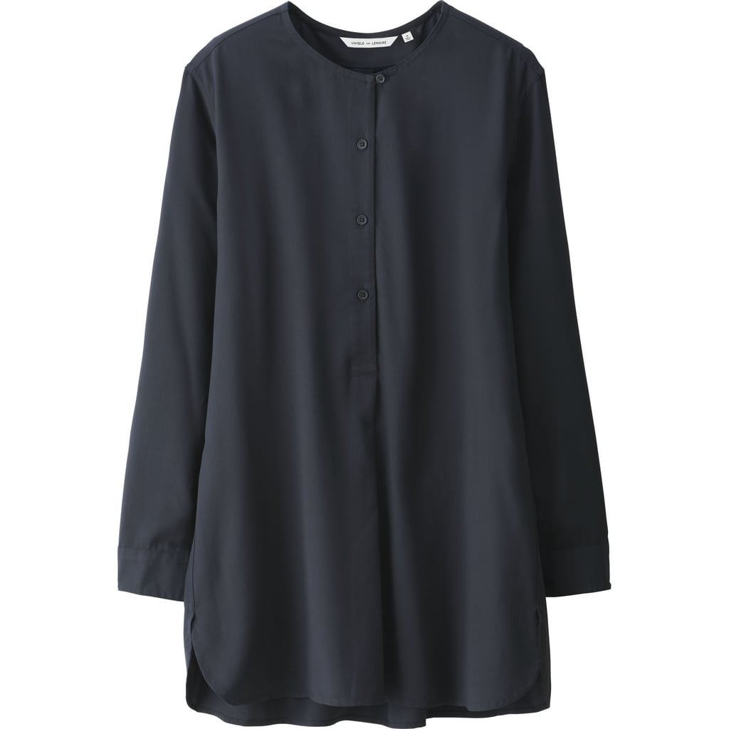 No Collar Long Sleeve Shirt ($40) | Uniqlo x Lemaire Collaboration ...