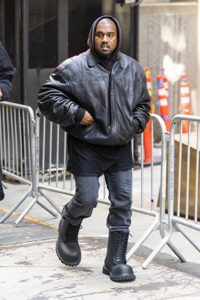 Kanye West Outside the Balenciaga Resort 2023 Show