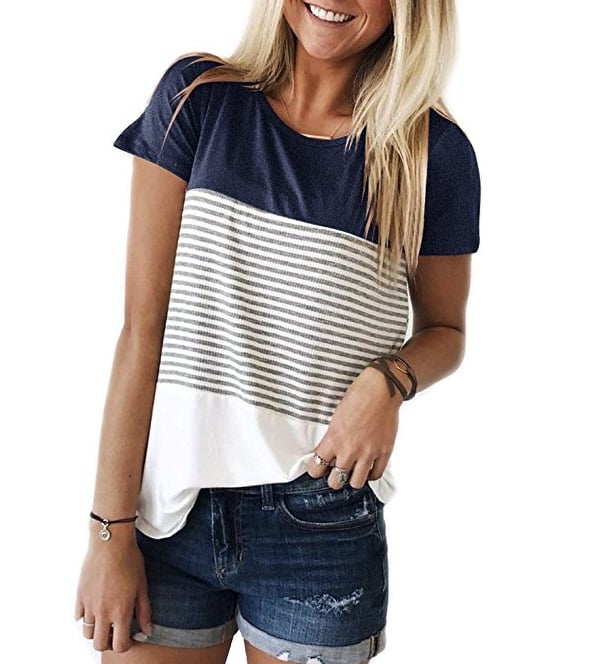 YunJey Striped T-Shirt in Blue