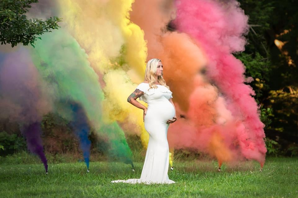 Mom's Rainbow Maternity Photos