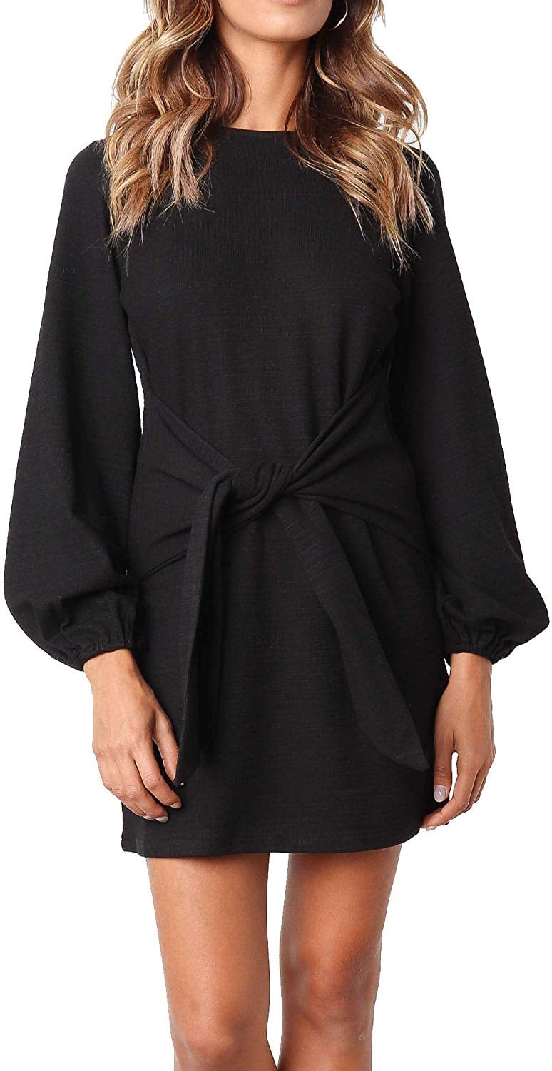 R.Vivimos Cotton Long-Sleeve Tie-Waist Sweater Dress