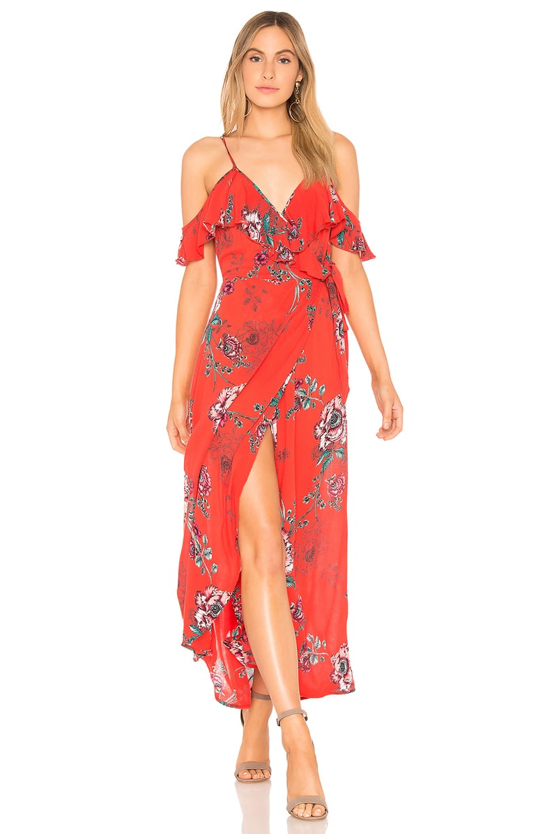 Band of Gypsies Shadow Floral Faux Wrap Dress