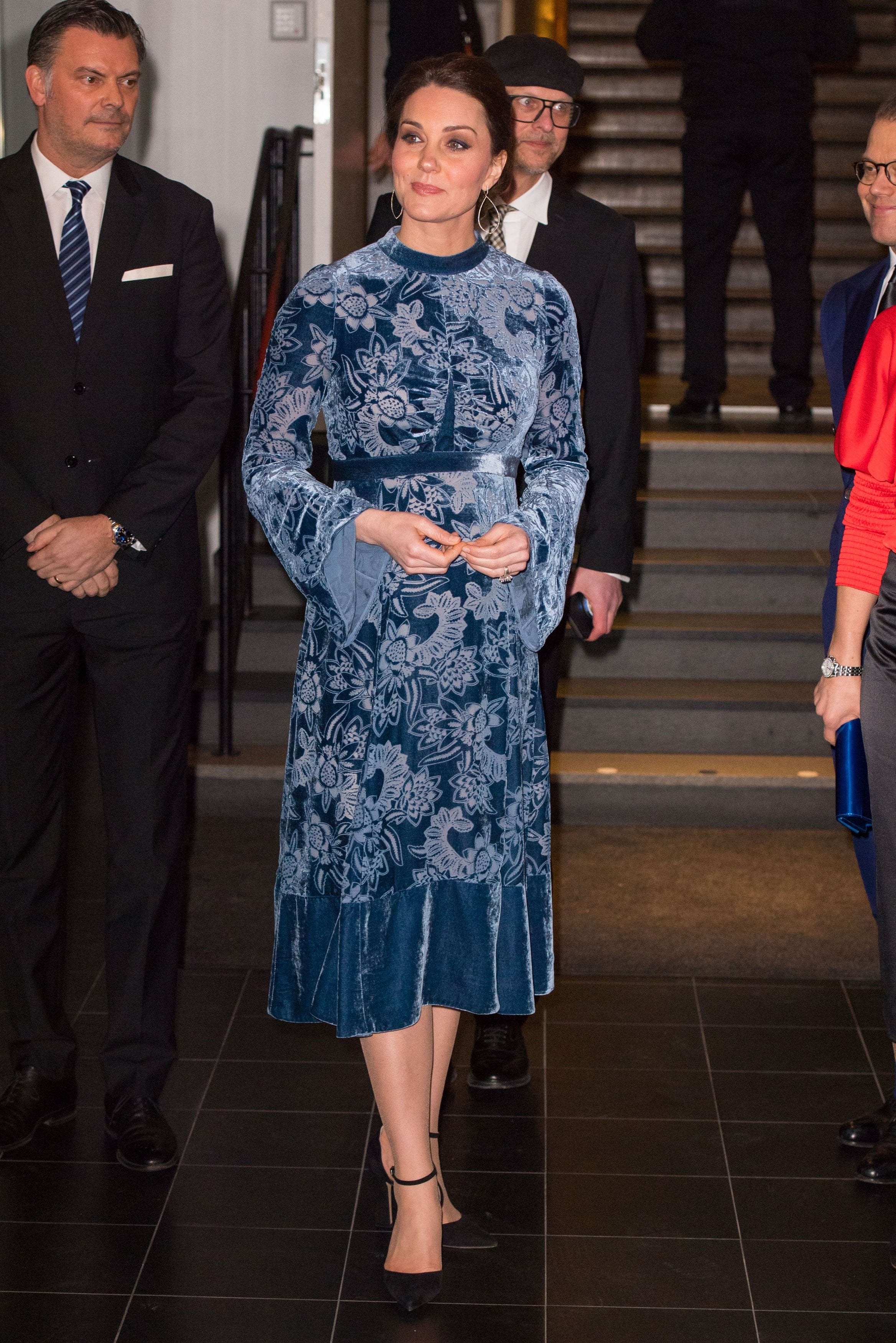 Kate Middleton s Blue Velvet Erdem Dress POPSUGAR Fashion