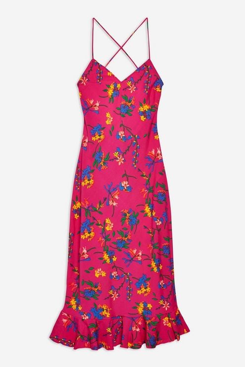 Topshop Petite Bright Floral Slip Dress