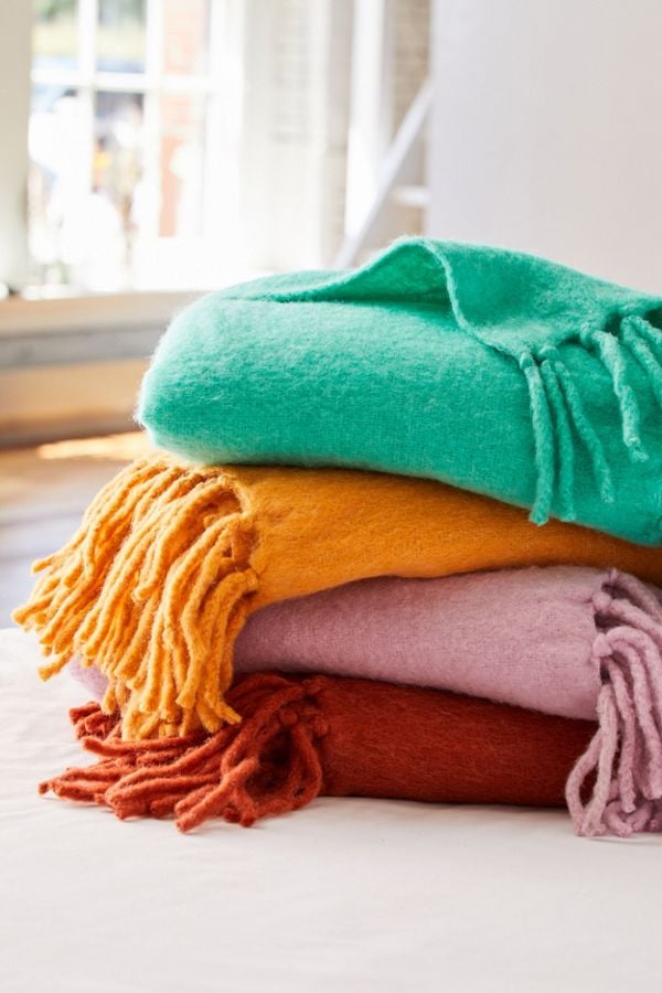 Brushed Fringe Trim Throw Blanket The Best Cosy Products You Can Get