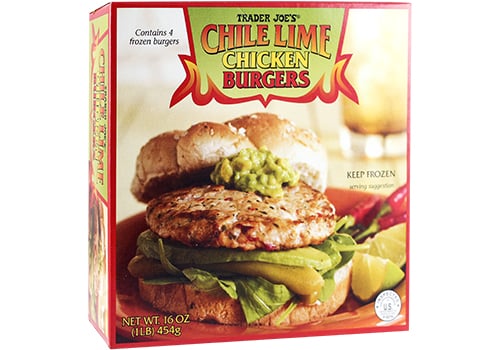 Trader Joe's Chile Lime Chicken Burgers High in Protein with 19 grams