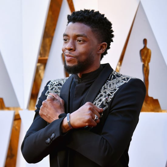 Chadwick Boseman "Wakanda Forever" at the 2018 Oscars