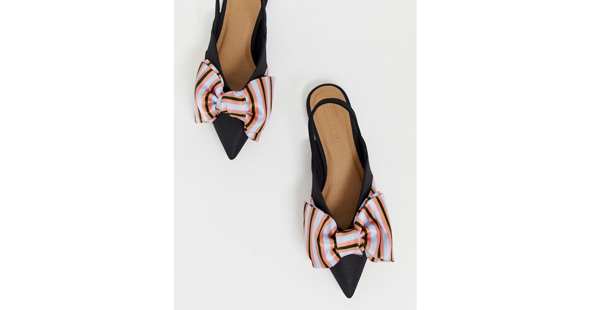 slingback flats with bow