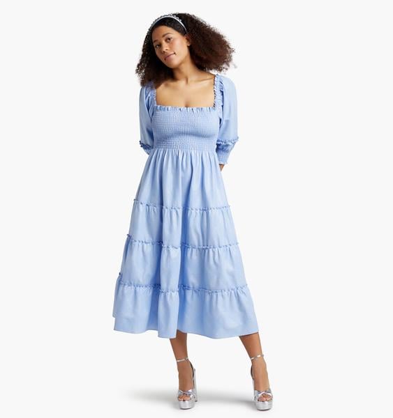 Hill House Home The Nesli Nap Dress - Light Blue Glitter Check