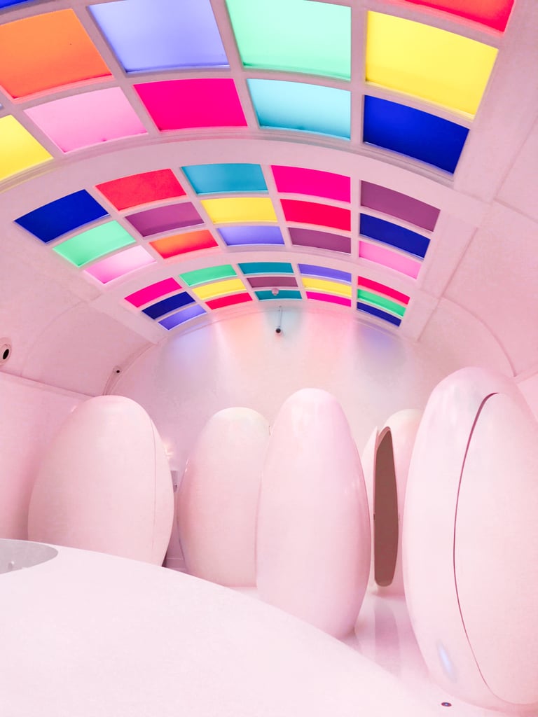 It's not just the endless amount of tea that will have you visiting the bathroom. It's an attraction unto itself! The bathrooms are out of this world . . . literally. Enter your toilet "pod," where you'll hear spaceship sound effects while you do your business.
