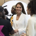 Kate Middleton's White Suit and Statement Earrings Nod to Princess Diana's Style