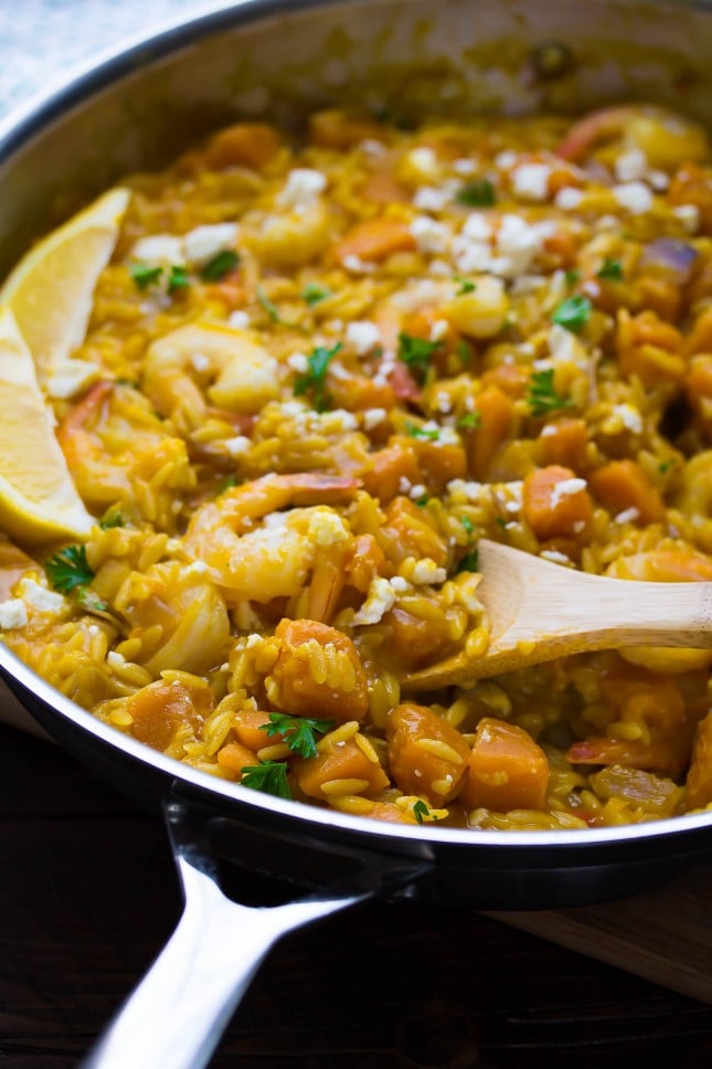 1-Pot Shrimp and Squash Orzo