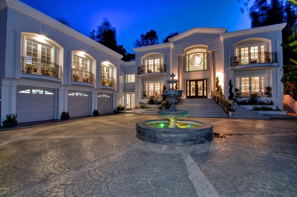 The Mediterranean-style home is located in an exclusive ...