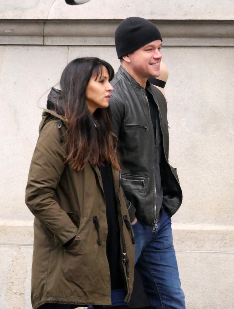 Matt Damon and Luciana Barroso Walking in Berlin