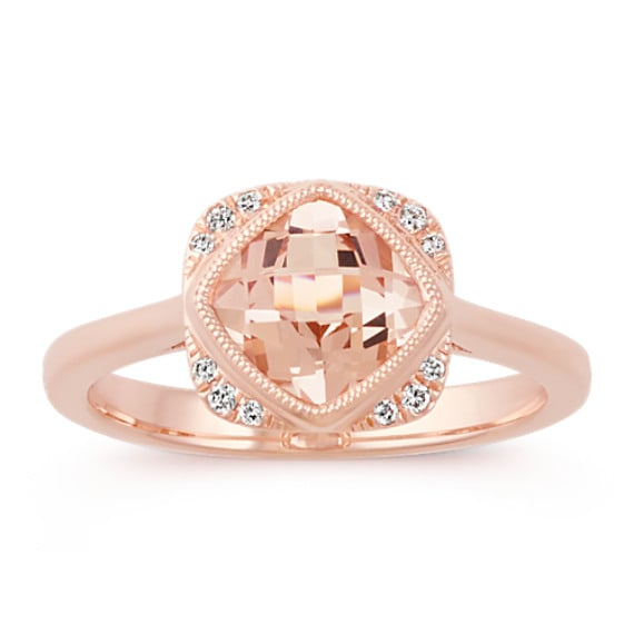 Rose gold diamond ring set cushion cut brand usa